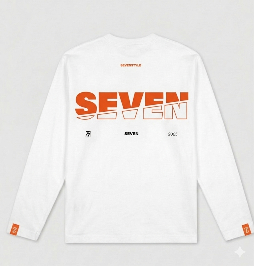 Seven Longsleeve | Oranje edition white