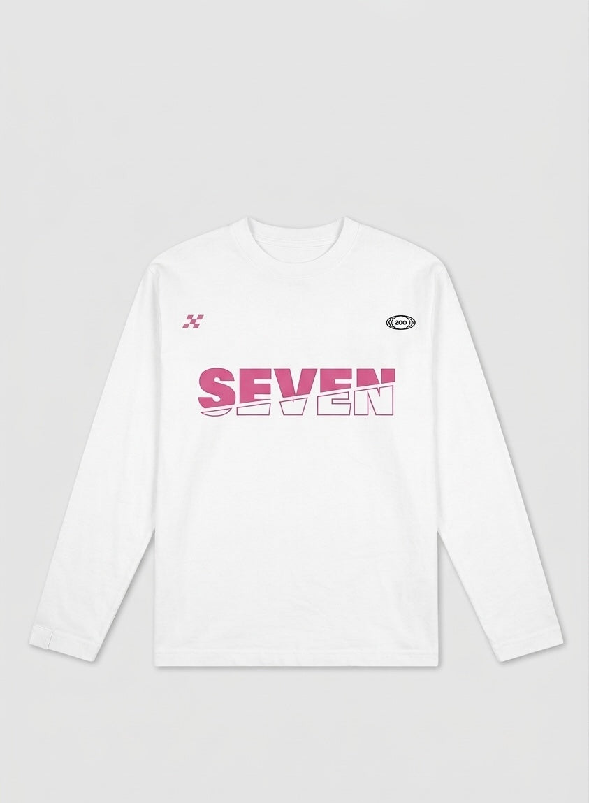 Seven Longsleeve | White/Pink