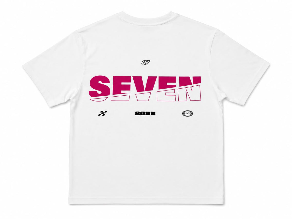 Seven T shirt Pink White